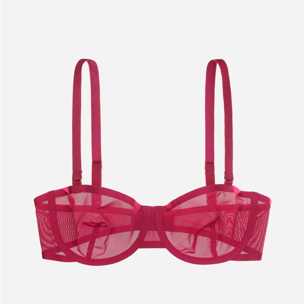 The Balconette - Mesh, Mulberry - 38 / C